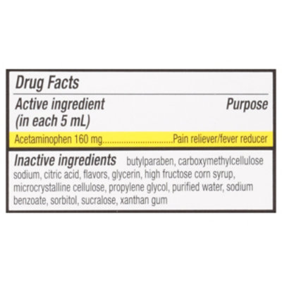 Signature Select/Care Pain Reliever Childrens Dye Free Acetaminophen 160mg PER 5ml - 4 Fl. Oz. - Image 5