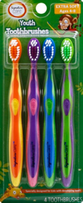 Signature Select/Care Toothbrush For Kids Chunky Grip Child Soft Value Pack - 4 Count - Image 2