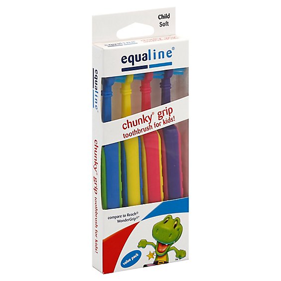 Signature Care Toothbrush For Kids Chunky Grip Child Soft Value Pack - 4 Count