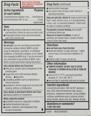 Signature Select/Care Cough & Cold HBP Cough Suppressant Antihistamine Tablet - 16 Count - Image 4