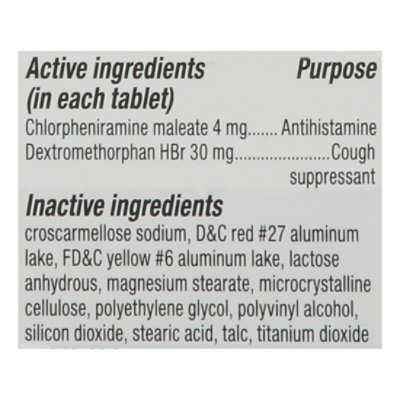 Signature Select/Care Cough & Cold HBP Cough Suppressant Antihistamine Tablet - 16 Count - Image 3