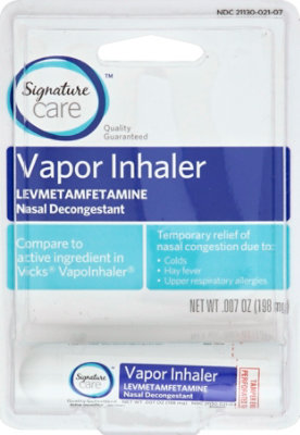 Signature Select/Care Vapor Inhaler Nasal Decongestant Levmetamfetamine - 0.007 Oz - Image 2