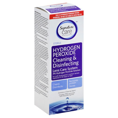 Signature Care Hydrogen Peroxide 3% Lens Care System Cleaning &  Disinfecting - 12 Fl. Oz. - Shaw's