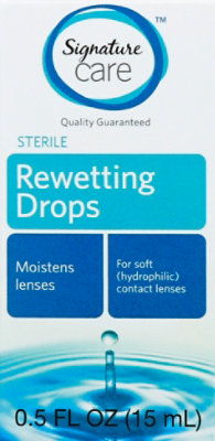 Signature Select/Care Rewetting Drops Sterile Moisturizes & Refreshes Lenses - 0.5 Fl. Oz. - Image 3