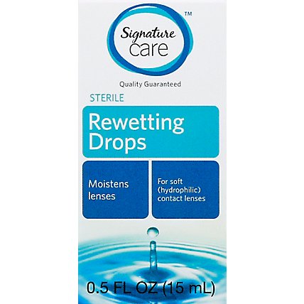 Signature Care Rewetting Drops Sterile Moisturizes & Refreshes Lenses - 0.5 Fl. Oz. - Image 2