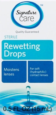 Signature Select/Care Rewetting Drops Sterile Moisturizes & Refreshes Lenses - 0.5 Fl. Oz. - Image 2