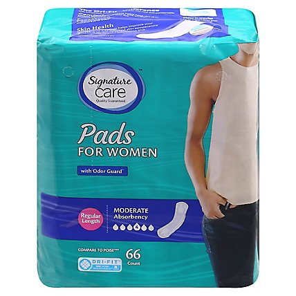 Signature Care Extra Absorbency Regular Length Bladder Control Pads For Women - 66 Count - Image 3