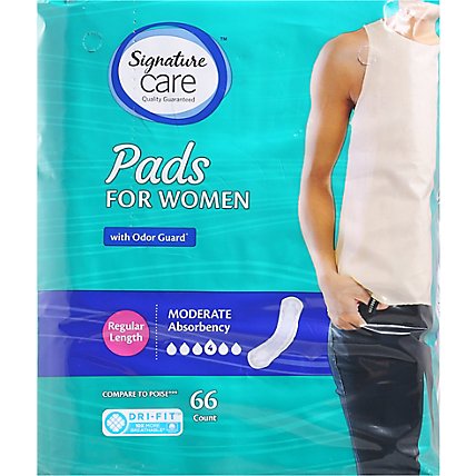 Signature Care Extra Absorbency Regular Length Bladder Control Pads For Women - 66 Count - Image 2