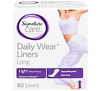 Signature Care Pantiliners Long Light Absorbency - 80 Count