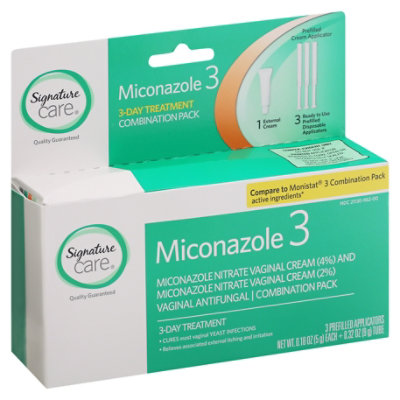 Signature Care Miconazole Cream Vaginal Antifungal Soft Applicator + Cream Pack - Each