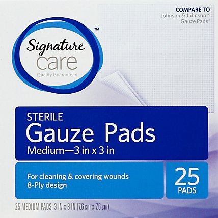 Signature Care Gauze Pads Sterile Medium - 25 Count - Image 2
