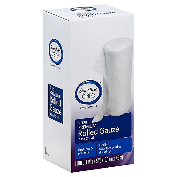 Signature Care Gauze Rolled Sterile Premium 4in x 2.5yd - Each
