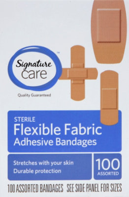 Signature Select/Care Adhesive Bandages Flexible Fabric Sterile Assorted - 100 Count - Image 2