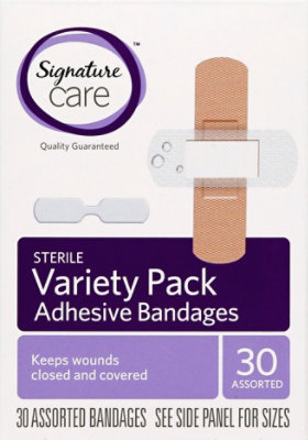 Signature Select/Care Adhesive Bandages Variety Pack Sterile Assorted - 30 Count - Image 2