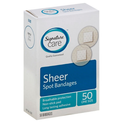 Signature Select/Care Spot Bandages Sheer One Size - 50 Count - Image 1