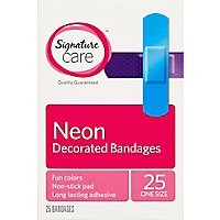 Signature Care Decorated Bandages Neon One Size - 25 Count - Image 2