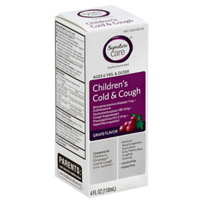 Signature Select/Care Childrens Cold & Cough Grape - 4 Fl. Oz. - Image 1