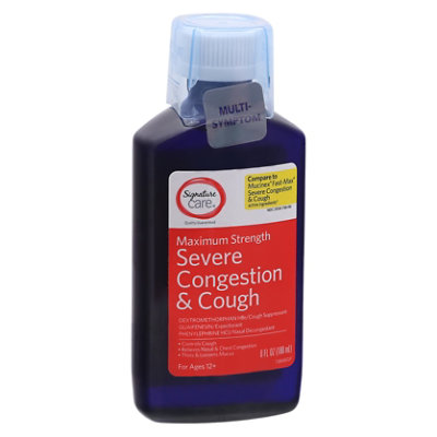 Signature Care Severe Congestion & Cough Relief Maximum Strength - 6 Fl. Oz.