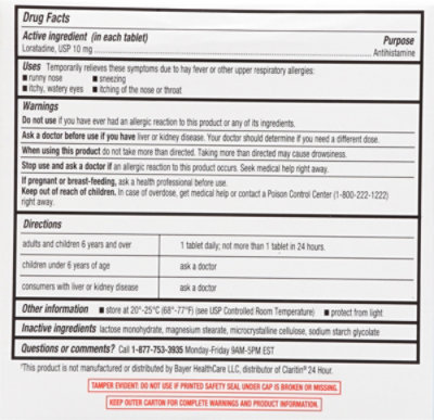 Signature Select/Care Allergy Relief 10mg Antihistamine Original Strength Loratadine Tablet - 60 Count - Image 5