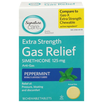 Signature Select/Care Gas Relief Simethicone 125mg Extra Strength Peppermint Tablet - 18 Count - Image 2