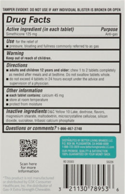 Signature Select/Care Gas Relief Simethicone 125mg Extra Strength Peppermint Tablet - 18 Count - Image 4