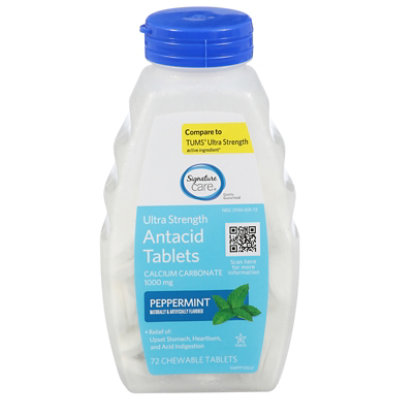 Signature Select/Care Antacid Relief Ultra Strength Assorted Peppermint Chewable Tablet - 72 Count - Image 1