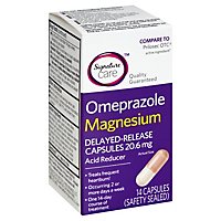 Signature Care Omeprazole Acid Reducer Delayed Release 20.6mg Magnesium Capsule - 14 Count - Image 1