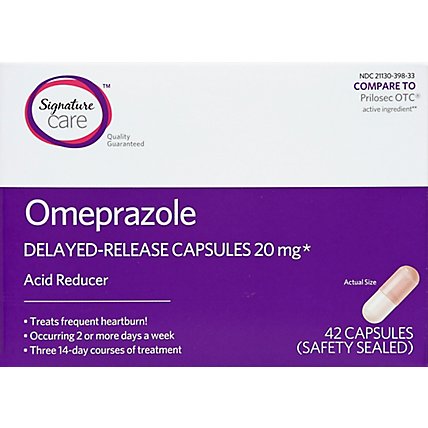Signature Care Omeprazole Acid Reducer Delayed Release 20mg Capsule - 42 Count - Image 2