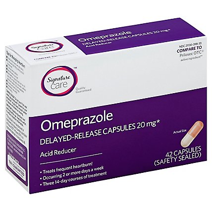 Signature Care Omeprazole Acid Reducer Delayed Release 20mg Capsule - 42 Count - Image 1