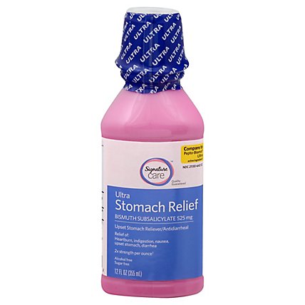 Signature Care Stomach Relief Bismuth Subsalicylate 1059mg Maximum Strength  - 12 Fl. Oz. - Image 3
