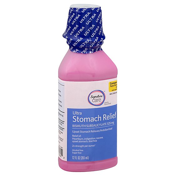 Signature Care Stomach Relief Bismuth Subsalicylate 1059mg Maximum Strength  - 12 Fl. Oz.
