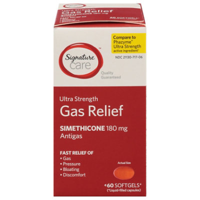 Signature Select/Care Gas Relief Simethicone 180mg Ultra Strength Softgel - 60 Count - Image 2