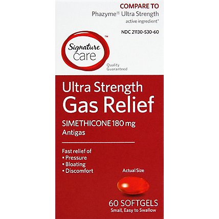 Signature Care Gas Relief Simethicone 180mg Ultra Strength Softgel - 60 Count - Image 2