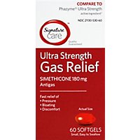 Signature Care Gas Relief Simethicone 180mg Ultra Strength Softgel - 60 Count - Image 2