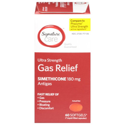 Signature Select/Care Gas Relief Simethicone 180mg Ultra Strength Softgel - 60 Count