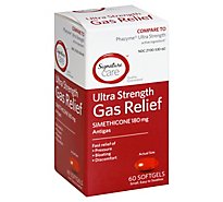 Signature Care Gas Relief Simethicone 180mg Ultra Strength Softgel - 60 Count