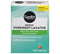 Signature Care Gentle Overnight Laxative Bisacodyl 5mg Tablet - 100 Count