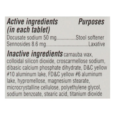 Signature Select/Care Laxative + Stool Softener Natural Vegetable Docusate Sodium 50mg Tablet - 30 Count - Image 3