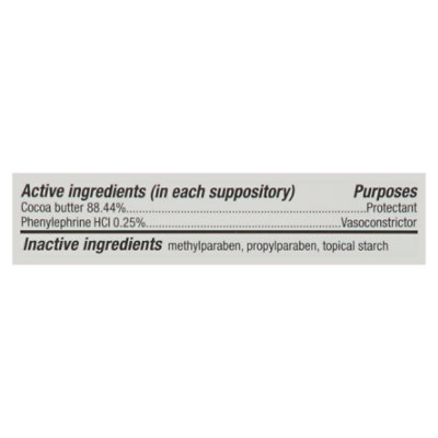 Signature Select/Care Hemorrhoidal Suppositories Cocoa Butter Phenylephrine HCI - 24 Count - Image 3