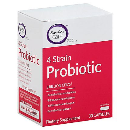 Signature Care Probiotic Dietary Supplement 4 Strain Capsule - 30 Count - Image 1