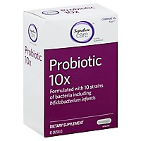 Signature Care Probiotic 10 Strains Of Bacteria Dietary Supplement Capsule - 42 Count - Image 1