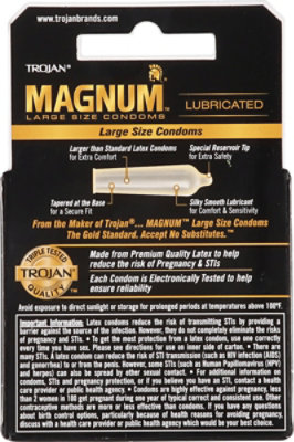 Magnum Large Size Premium Lubricated Condoms - 3 Count - Image 4