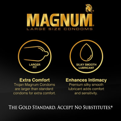 Magnum Large Size Premium Lubricated Condoms - 3 Count - Image 2
