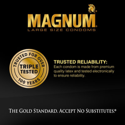Magnum Large Size Premium Lubricated Condoms - 3 Count - Image 5