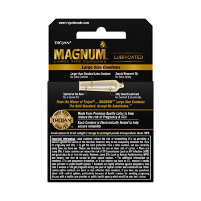 Magnum Large Size Premium Lubricated Condoms - 3 Count - Image 6