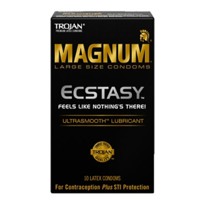 Trojan Magnum Ecstasy Large Size Condoms - 10 Count - Image 1