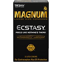 Trojan Magnum Ecstasy Large Size Condoms - 10 Count - Image 1