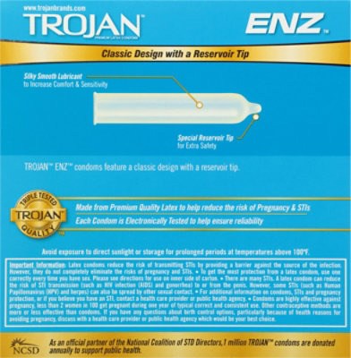 Trojan Enz Condoms For Contraception Plus Sti Protection Pack - 36 Count - Image 4