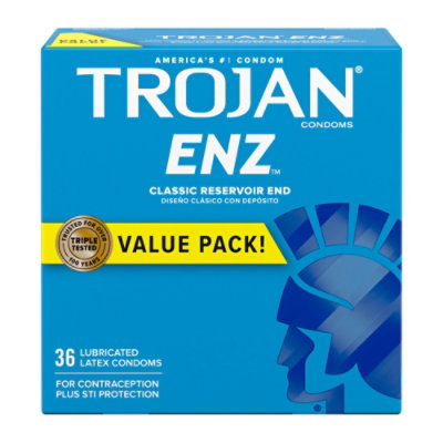 Trojan Enz Condoms For Contraception Plus Sti Protection Pack - 36 Count - Image 2