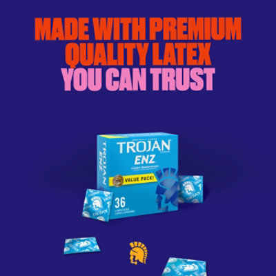 Trojan Enz Condoms For Contraception Plus Sti Protection Pack - 36 Count - Image 4